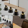 hofstein Suspension Berkeley Bois clair, Noir, 4 lumières* Lampes Modernes