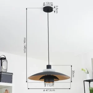 hofstein Suspension Boeven Noir, Blanc, 1 lumière* Lampes Modernes