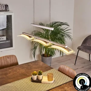 hofstein Suspension Bolonda LED Nickel mat, 3 lumières* Lampes En Verre