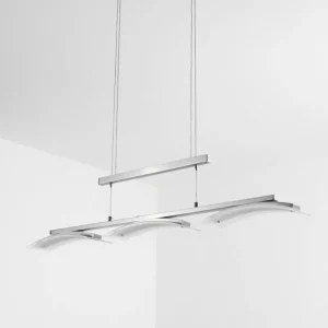 hofstein Suspension Bolonda LED Nickel mat, 3 lumières* Lampes En Verre