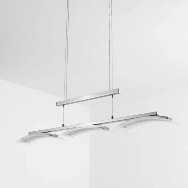 hofstein Suspension Bolonda LED Nickel mat, 3 lumières* Lampes En Verre