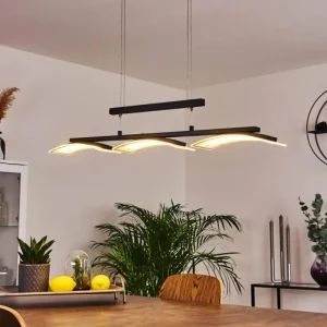 hofstein Suspension Bolonda LED Noir, 3 lumières* Lampes En Verre