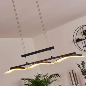 hofstein Suspension Bolonda LED Noir, 3 lumières* Lampes En Verre