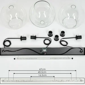 hofstein Suspension Boules 30 cm Koyoto Clair, 3 lumières* Lampes En Verre