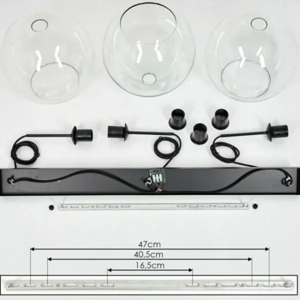 hofstein Suspension Boules 30 cm Koyoto Clair, 3 lumières* Lampes En Verre