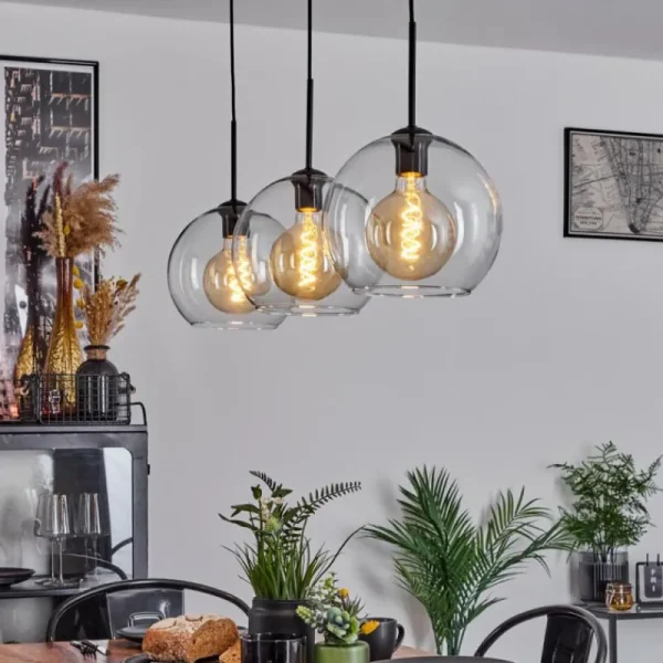 hofstein Suspension Boules 25 cm Koyoto Clair, 3 lumières* Lampes En Verre