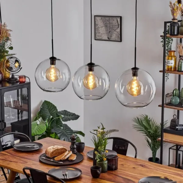 hofstein Suspension Boules 30 cm Koyoto Clair, 3 lumières* Lampes En Verre