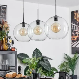 hofstein Suspension Boules 30 cm Koyoto Clair, 3 lumières* Lampes En Verre