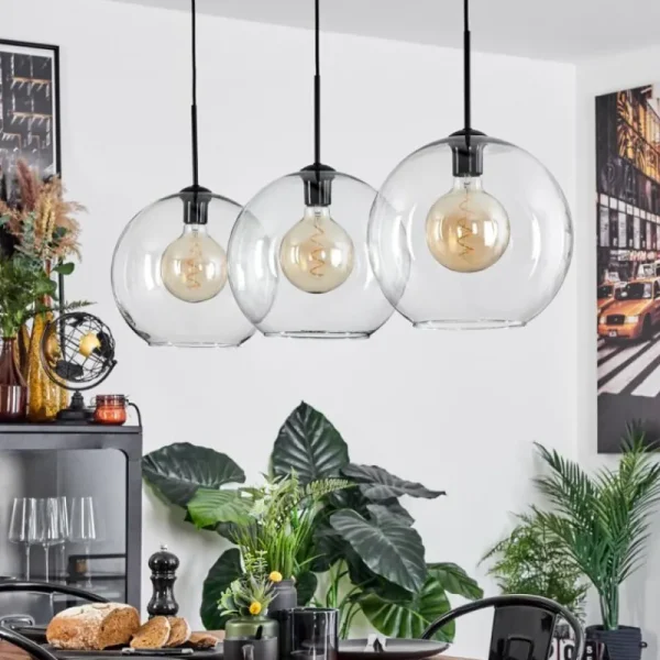 hofstein Suspension Boules 30 cm Koyoto Clair, 3 lumières* Lampes En Verre