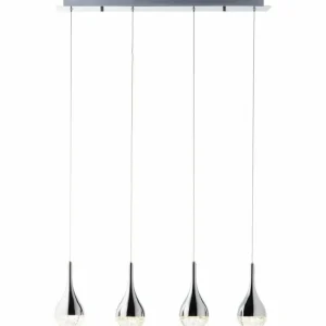 Luminaires Brilliant Suspension Brilliant FRIZZANTE LED Chrome, 4 lumières* Lampes En Verre