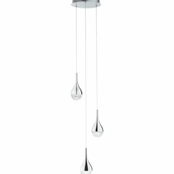 Luminaires Brilliant Suspension Brilliant FRIZZANTE LED Chrome, 3 lumières* Lampes En Verre