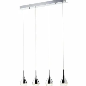 Luminaires Brilliant Suspension Brilliant FRIZZANTE LED Chrome, 4 lumières* Lampes En Verre