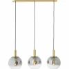 Luminaires Brilliant Suspension Brilliant Gould Or, 3 lumières* Lampes En Verre