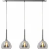 Luminaires Brilliant Suspension Brilliant Hadan Chrome, 3 lumières* Lampes En Verre