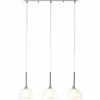 Luminaires Brilliant Suspension Brilliant Hadan Chrome, 3 lumières* Lampes En Verre