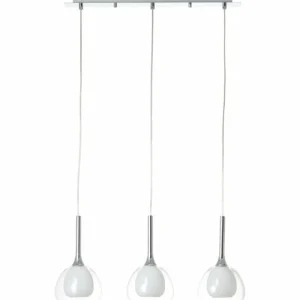 Luminaires Brilliant Suspension Brilliant Hadan Chrome, 3 lumières* Lampes En Verre