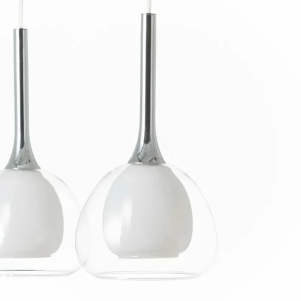 Luminaires Brilliant Suspension Brilliant Hadan Chrome, 3 lumières* Lampes En Verre