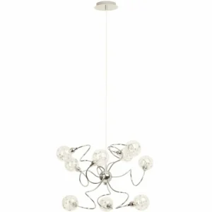 Luminaires Brilliant Suspension Brilliant Joya Chrome, 9 lumières* Lampes En Verre