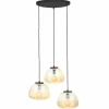 Luminaires Brilliant Suspension Brilliant Kaizen Noir, 3 lumières* Lampes En Verre