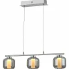 Luminaires Brilliant Suspension Brilliant Rafa LED Chrome, 3 lumières* Lampes En Verre