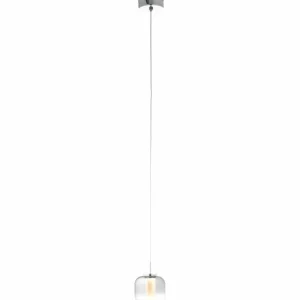 Luminaires Brilliant Suspension Brilliant Rafa LED Chrome, 1 lumière* Lampes En Verre