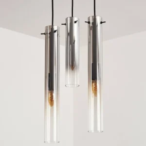 hofstein Suspension Caimitte Clair, Fumé, 3 lumières* Lampes Modernes