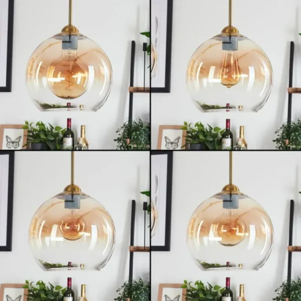 hofstein Suspension Calapa Laiton, 4 lumières* Lampes En Verre