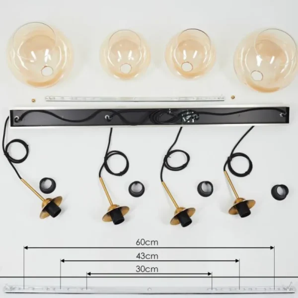 hofstein Suspension Calapa Laiton, 4 lumières* Lampes En Verre