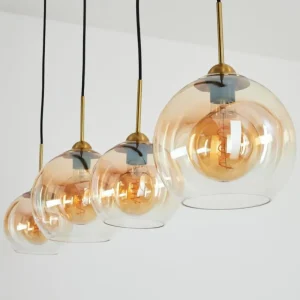 hofstein Suspension Calapa Laiton, 4 lumières* Lampes En Verre