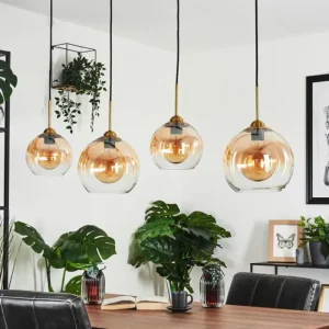 hofstein Suspension Calapa Laiton, 4 lumières* Lampes En Verre