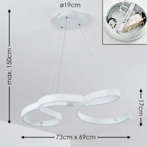 hofstein Suspension Chippewa LED Blanc, 1 lumière* Lampes Modernes