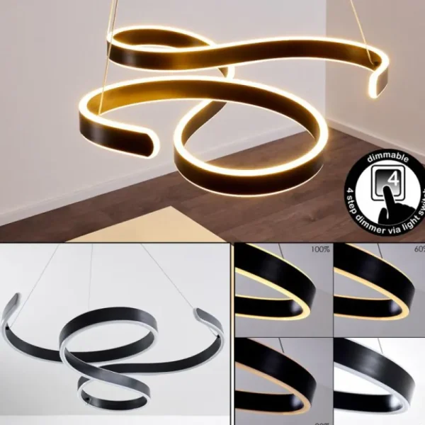 hofstein Suspension Chippewa LED Noir, 1 lumière* Lampes Modernes