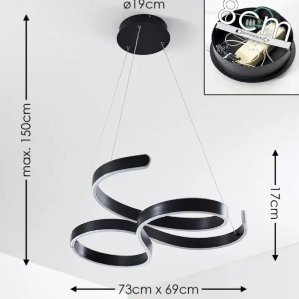 hofstein Suspension Chippewa LED Noir, 1 lumière* Lampes Modernes