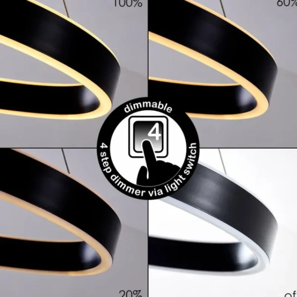 hofstein Suspension Chippewa LED Noir, 1 lumière* Lampes Modernes