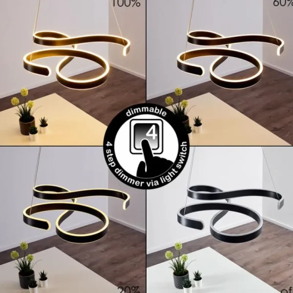 hofstein Suspension Chippewa LED Noir, 1 lumière* Lampes Modernes