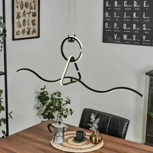hofstein Suspension Chlak LED Noir, 3 lumières, Télécommandes* Lampes Modernes