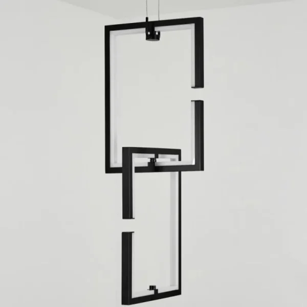 hofstein Suspension Chlak LED Noir, 2 lumières, Télécommandes* Lampes Modernes
