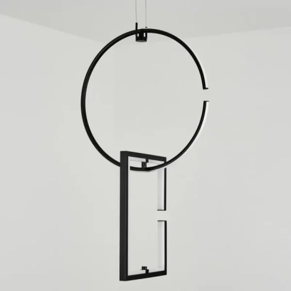 hofstein Suspension Chlak LED Noir, 2 lumières, Télécommandes* Lampes Modernes