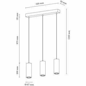 hofstein Suspension Chuquis LED Écru, Noir, 3 lumières* Lampes Modernes