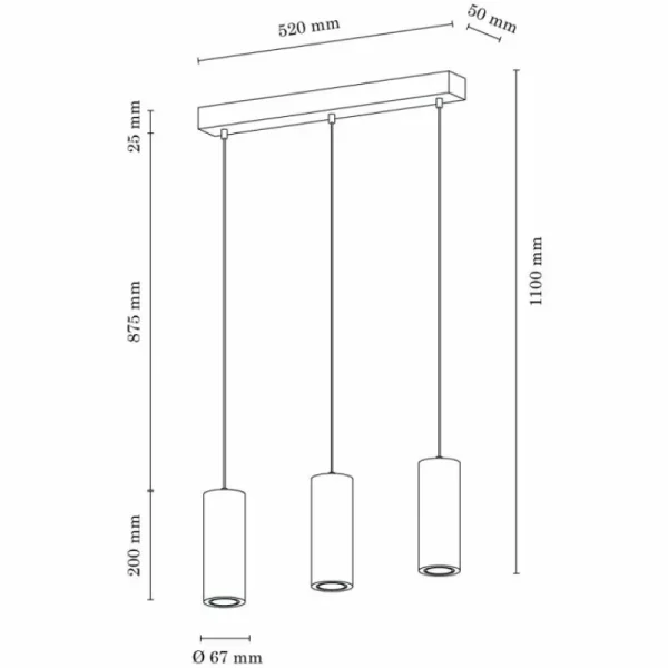 hofstein Suspension Chuquis LED Écru, Noir, 3 lumières* Lampes Modernes