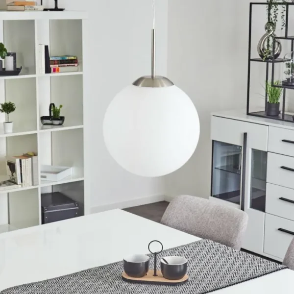 hofstein Suspension Cochuna Nickel mat, 1 lumière* Lampes En Verre