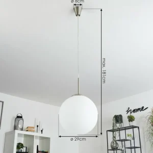 hofstein Suspension Cochuna Nickel mat, 1 lumière* Lampes En Verre