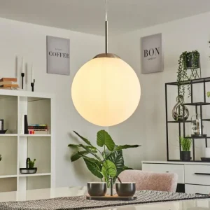 hofstein Suspension Cochuna Nickel mat, 1 lumière* Lampes En Verre
