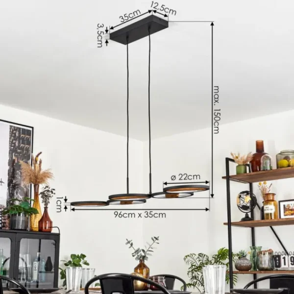 hofstein Suspension Cornol LED Écru, Noir, 1 lumière* Lampes Modernes