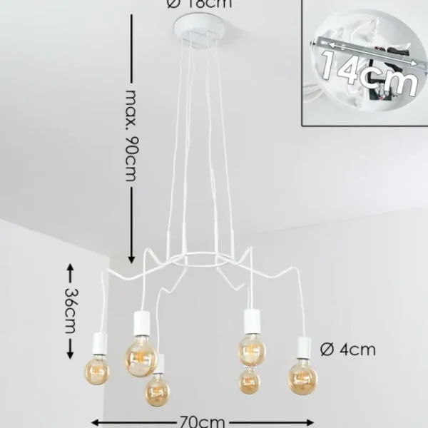 hofstein Suspension Cuyama Blanc, 6 lumières* Lampes Modernes