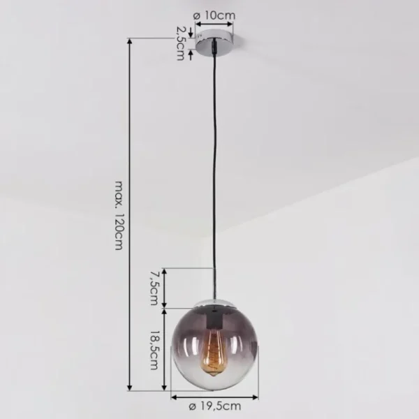 hofstein Suspension Degevos Chrome, 1 lumière* Lampes Modernes