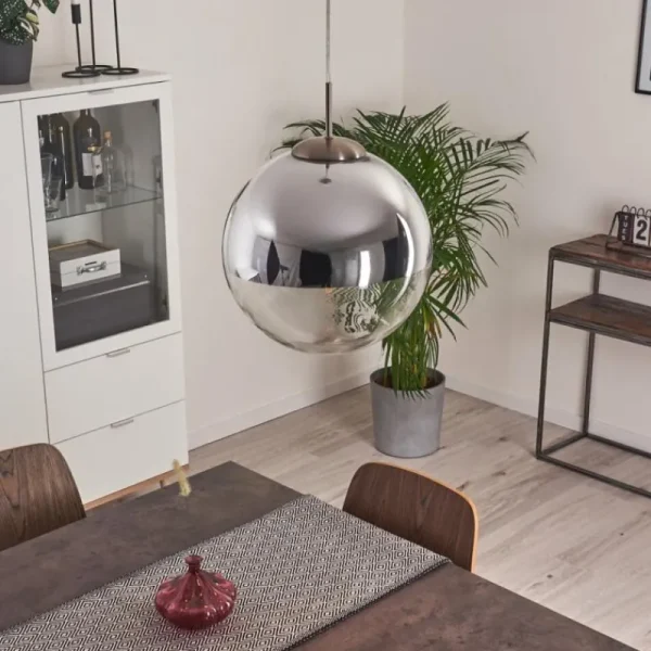 hofstein Suspension Degevos Nickel mat, 1 lumière* Lampes En Verre