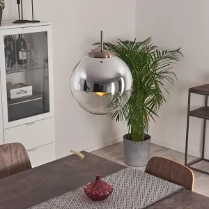 hofstein Suspension Degevos Nickel mat, 1 lumière* Lampes En Verre