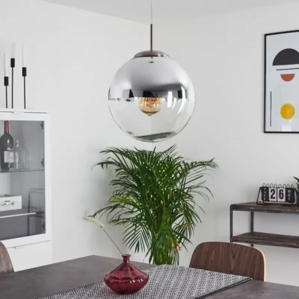 hofstein Suspension Degevos Nickel mat, 1 lumière* Lampes En Verre