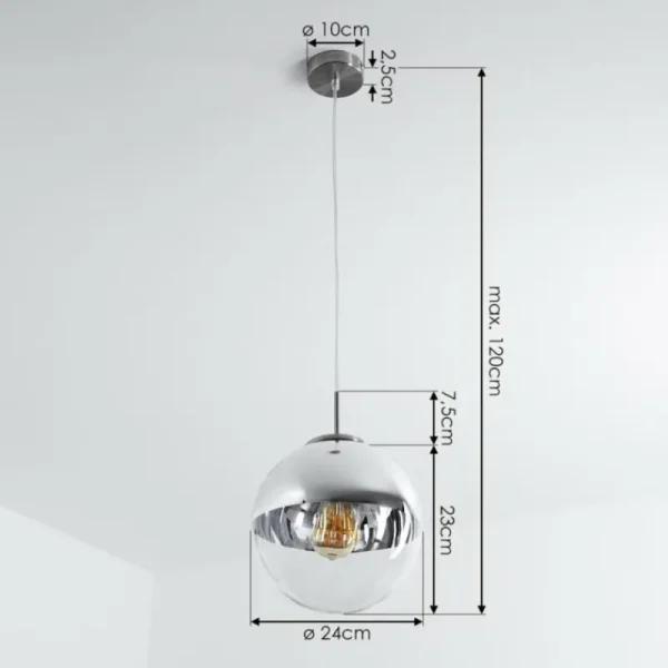 hofstein Suspension Degevos Nickel mat, 1 lumière* Lampes En Verre